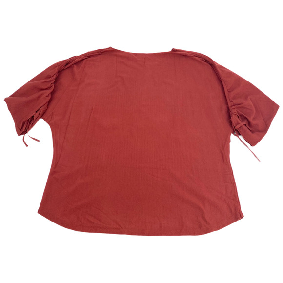 MAX STUDIO Heather Rust Ruche Sleeve Sz 1X - Picture 5 of 9